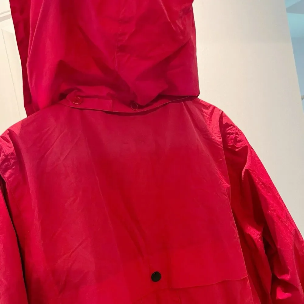 Tudor Court Red Jacket Windbreaker Removable Hood Fleece Lined Long Sleeves XX - Picture 8 of 16